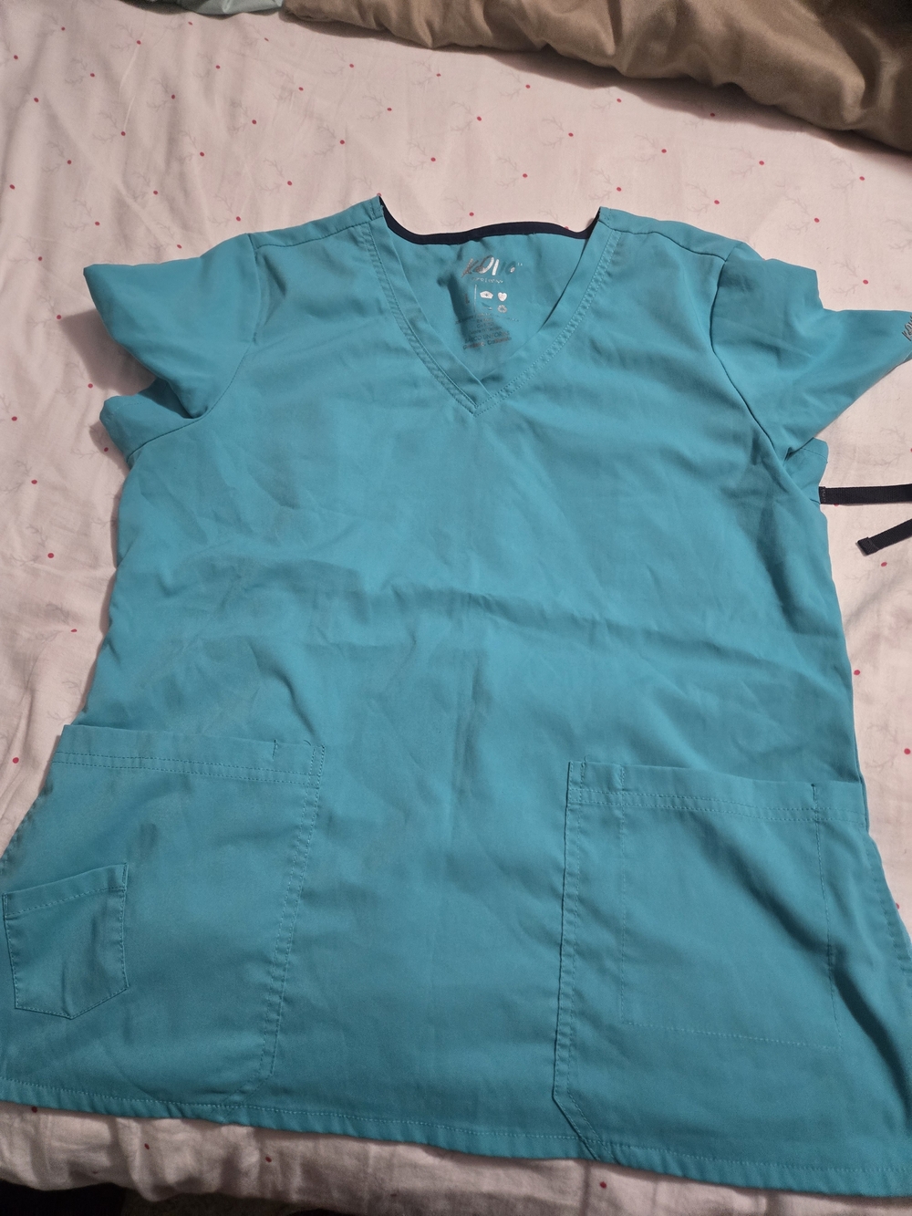adidas Women's V-Neck Scrub Top in Teal Blue